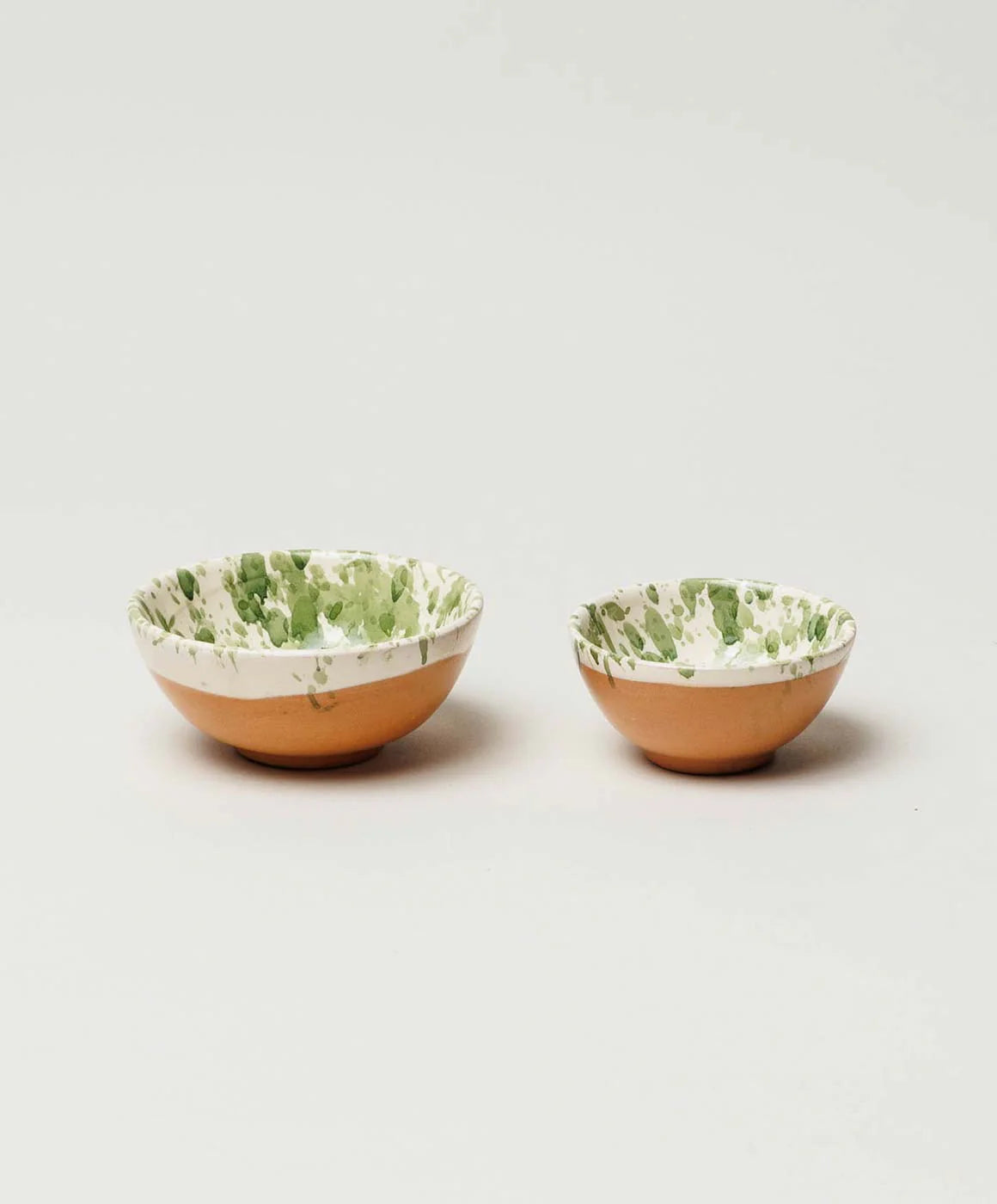 Il Buco Vita Montegranaro Green Splatterware Oil & Salt Dish Set