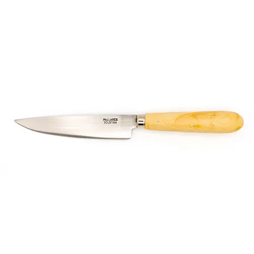 Pallares Solsona Carbon Steel Straight 4.75"/12cm Steak Knife with Boxwood Handle