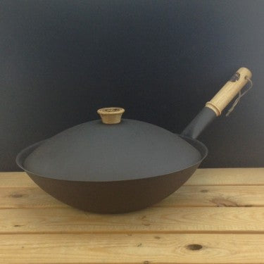 Netherton Foundry 13" Wok with Lid Wood