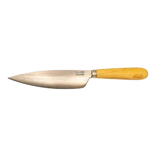 Pallares Solsona Carbon Steel Rounded 6"/16cm Kitchen Knife with Boxwood Handle