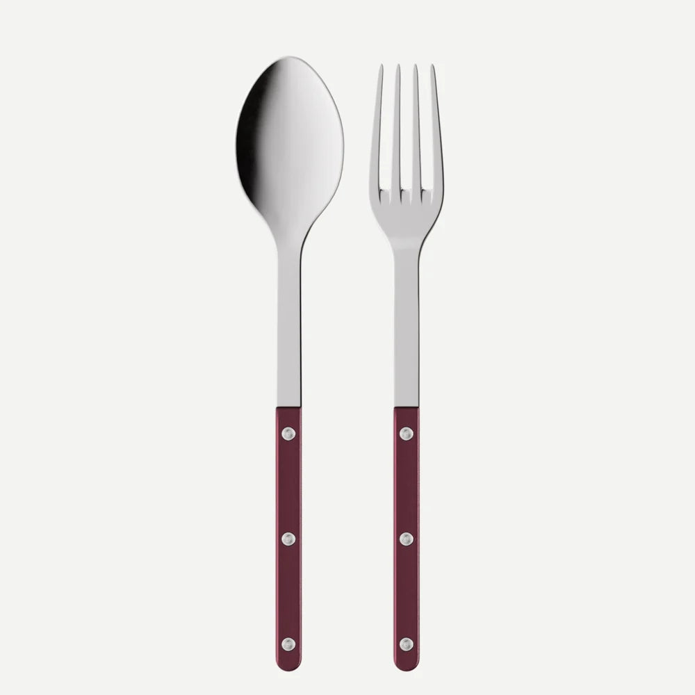 Sabre Serving Set Bistrot Pearly in Aubergine and Shiny Finish