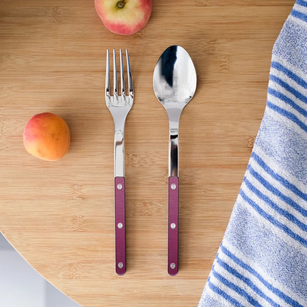 Sabre Serving Set Bistrot Pearly in Aubergine and Shiny Finish
