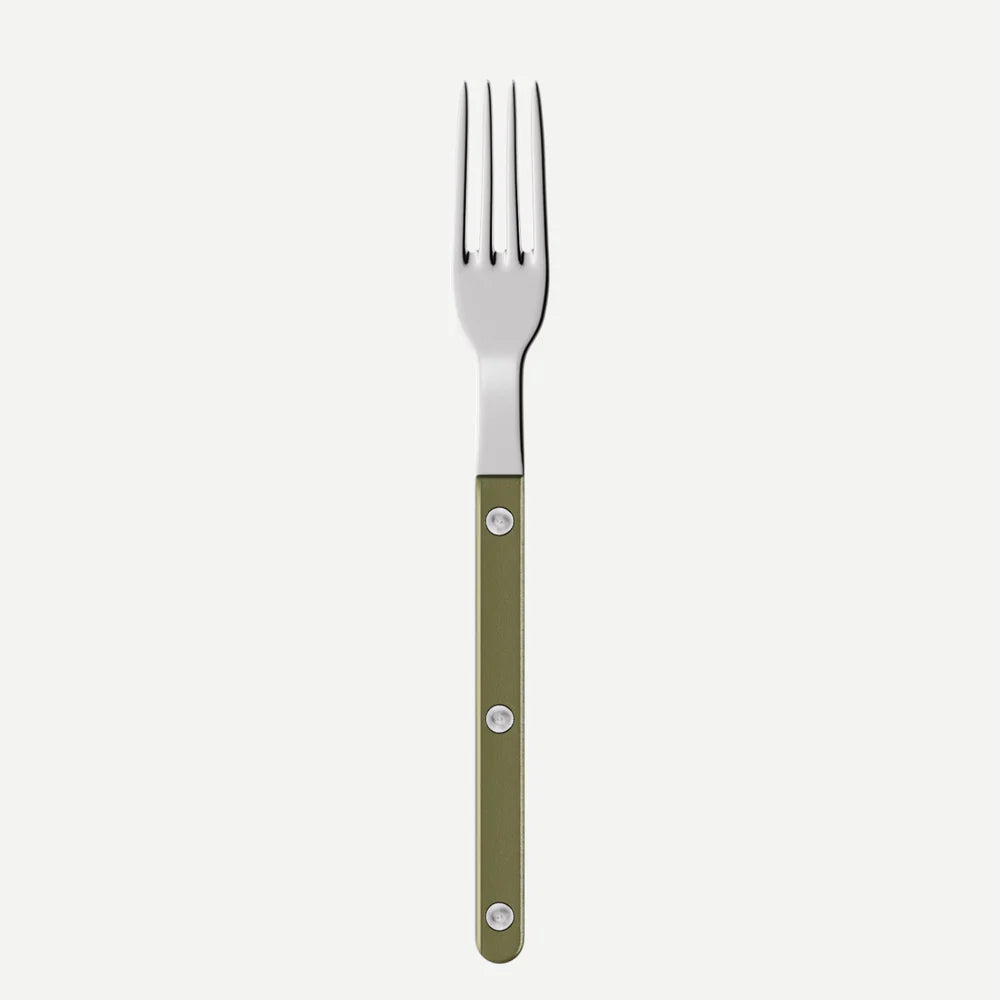 Sabre Small Fork Bistrot Pearly in Olive and Shiny Finish
