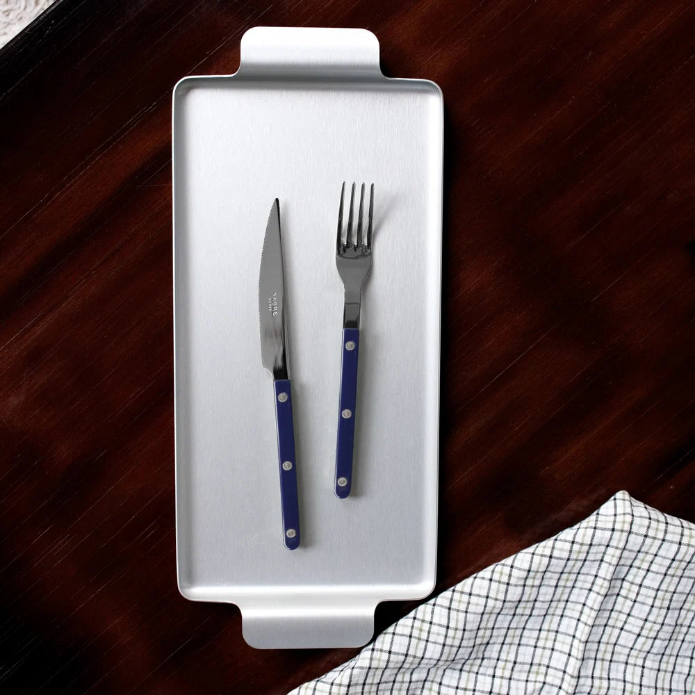 Sabre Dinner Fork Bistrot Solid in Navy and Shiny Finish