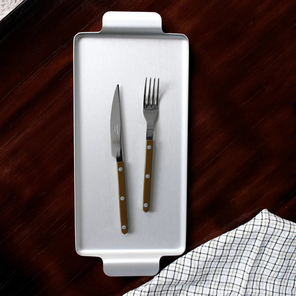 Sabre Dinner Fork Bistrot Solid in Chocolate and Shiny Finish