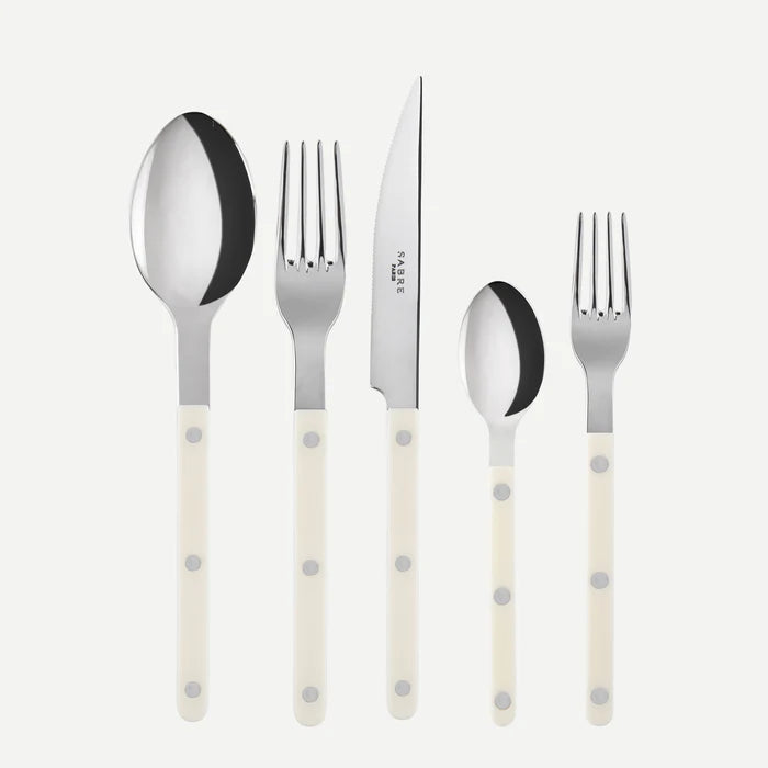 Sabre 5 pieces Cutlery Set Shiny Bistrot in Ivory