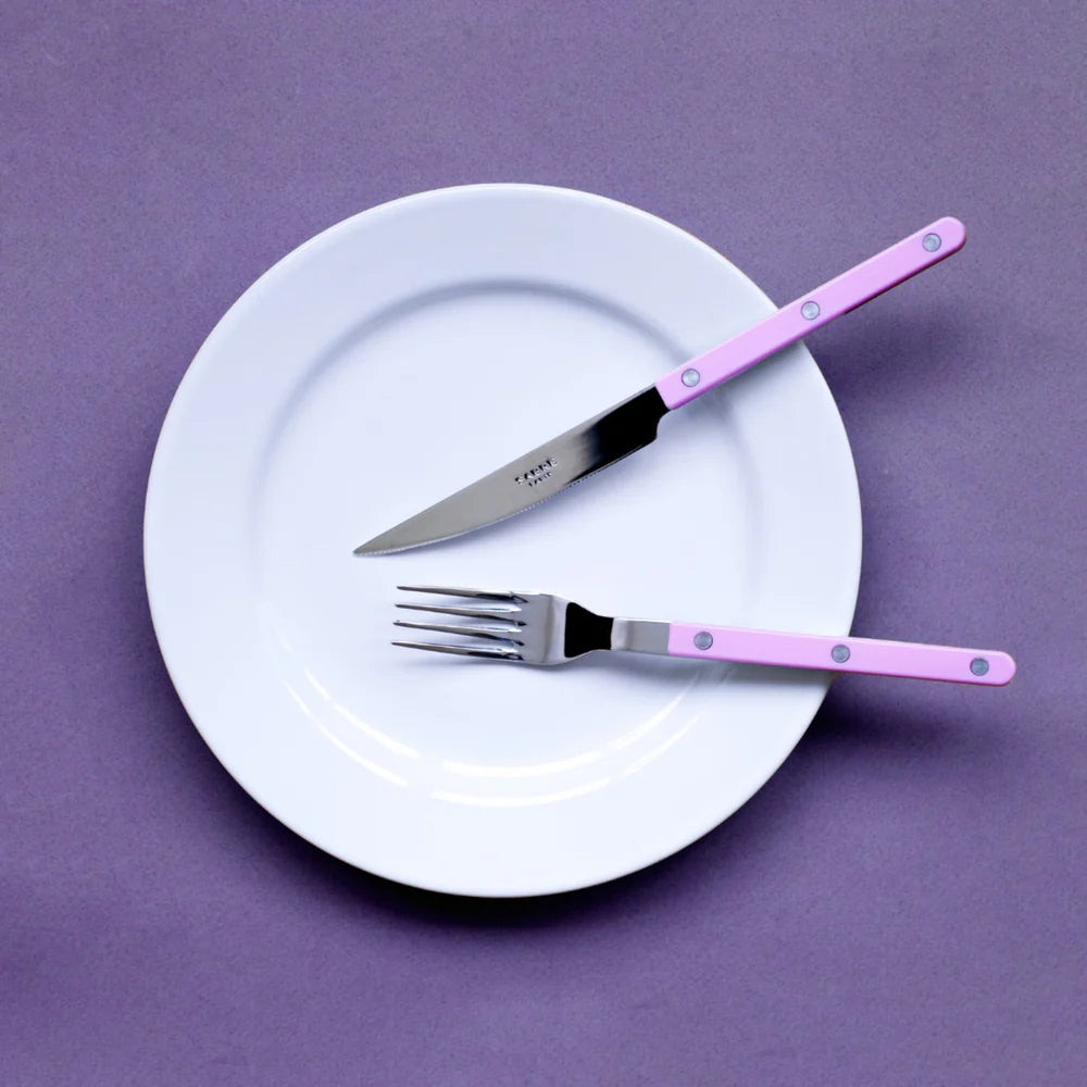 Sabre 5 pieces Cutlery Set Bistrot Solid in Pink and Shiny Finish