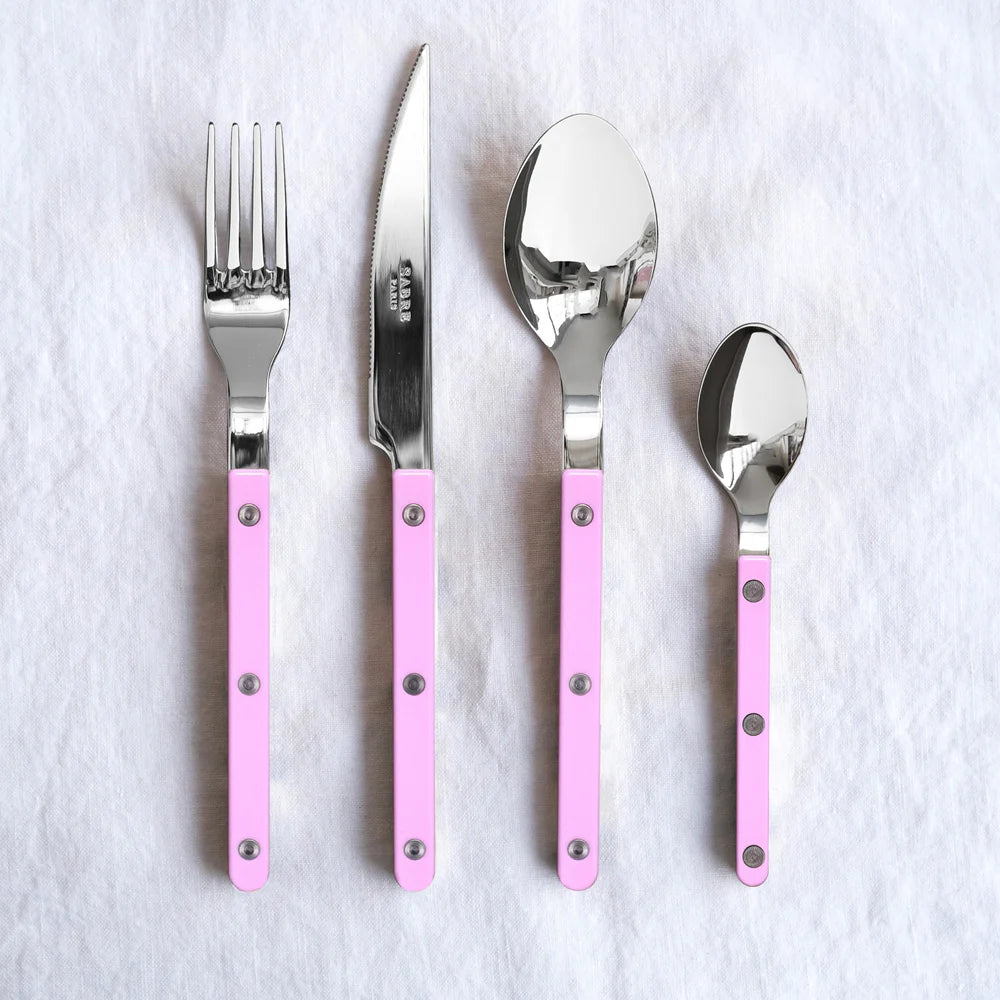 Sabre 5 pieces Cutlery Set Bistrot Solid in Pink and Shiny Finish