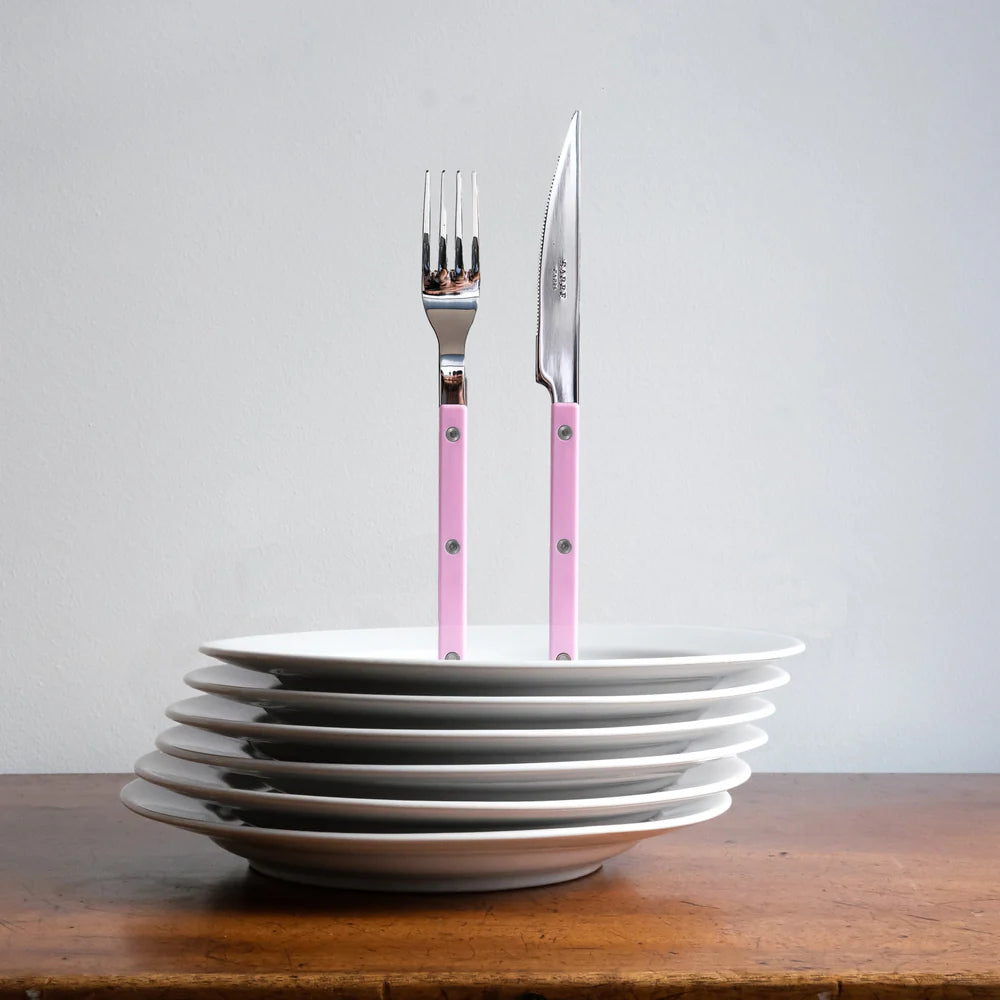 Sabre 5 pieces Cutlery Set Bistrot Solid in Pink and Shiny Finish
