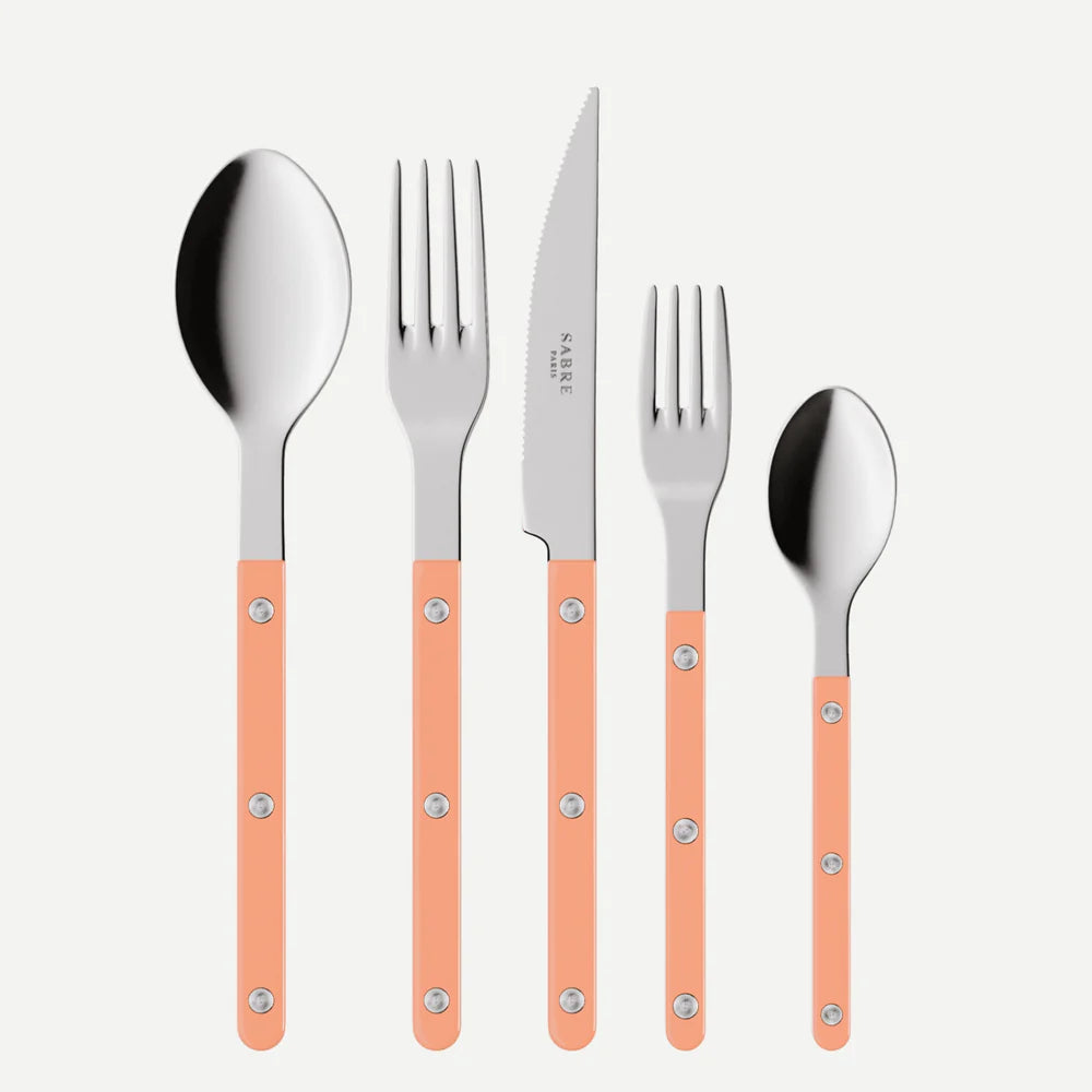 Sabre 5 pieces Cutlery Set Bistrot Solid in Nude Pink and Shiny Finish