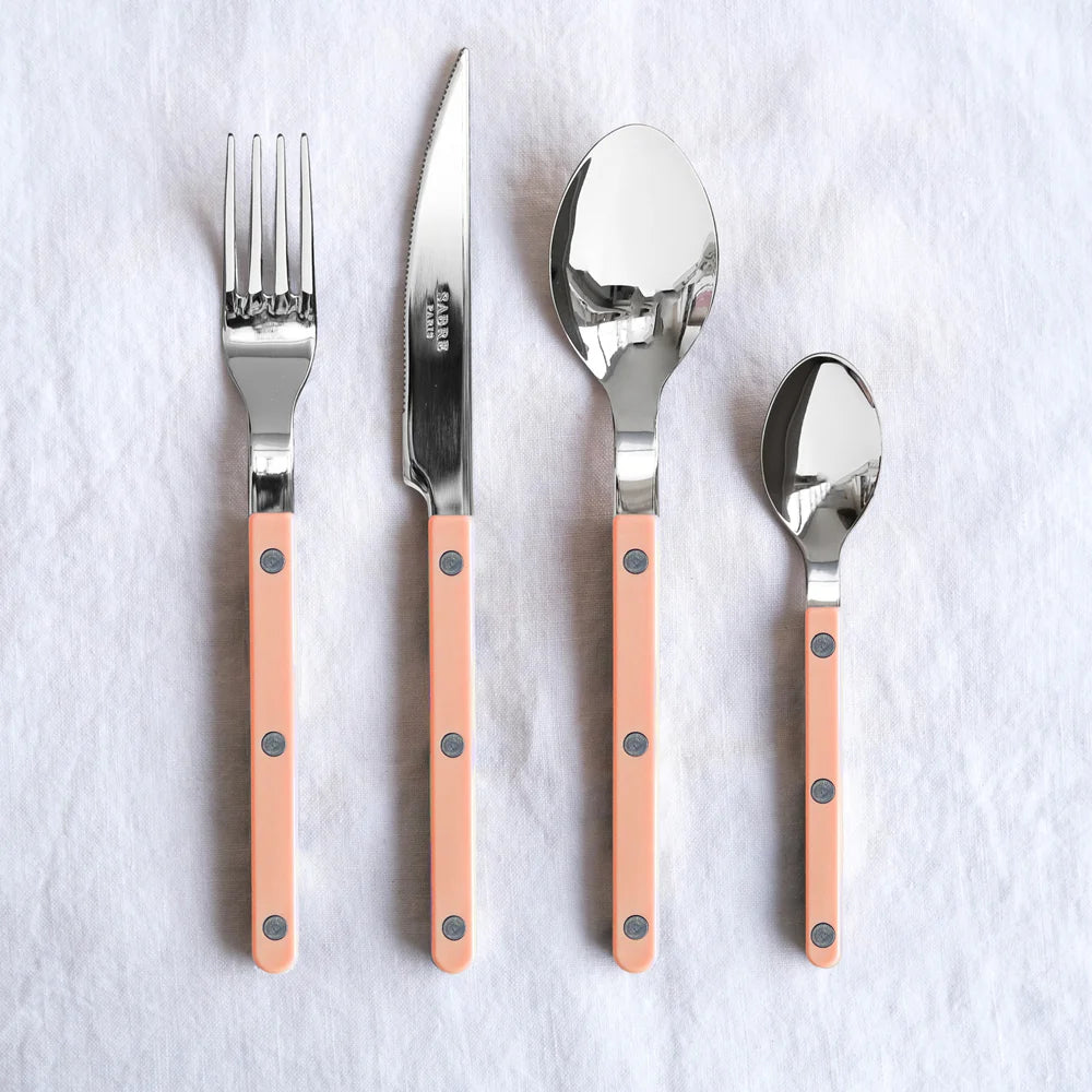 Sabre 5 pieces Cutlery Set Bistrot Solid in Nude Pink and Shiny Finish