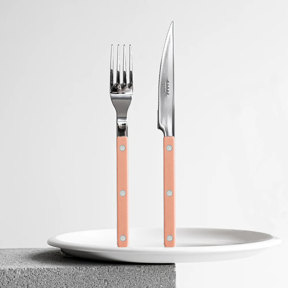 Sabre 5 pieces Cutlery Set Bistrot Solid in Nude Pink and Shiny Finish