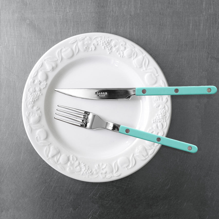 Sabre 5 pieces Cutlery Set Bistrot Solid in Pastel Green and Shiny