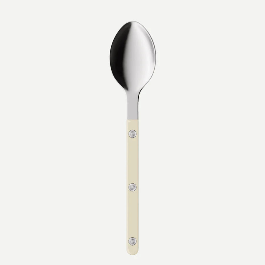 Sabre Dessert Spoon Bistrot Solid in Ivory and Shiny Finish