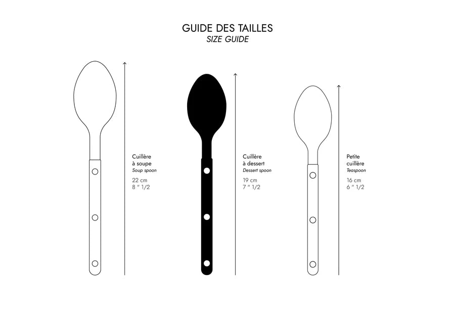 Sabre Dessert Spoon Bistrot Solid in Ivory and Shiny Finish