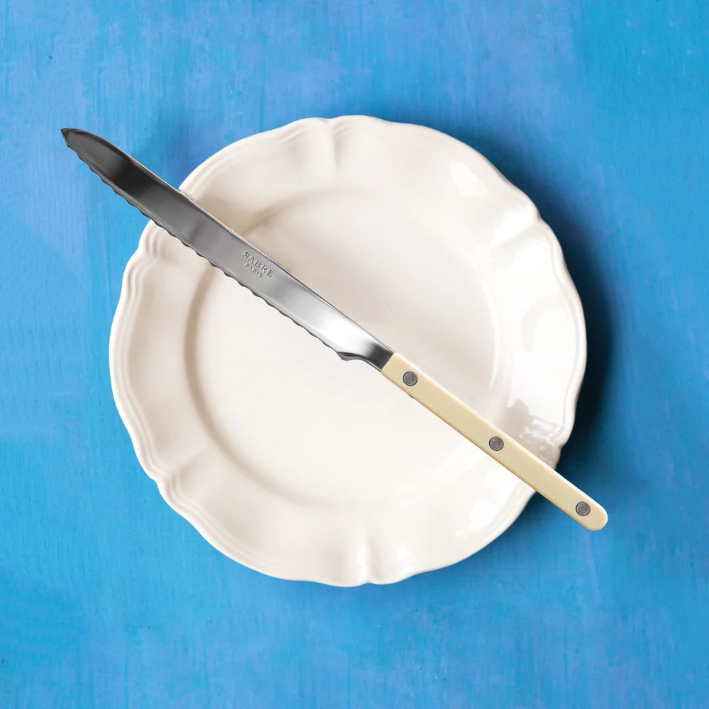 Sabre Bread Knife Bistrot Solid in Ivory and Shiny Finish