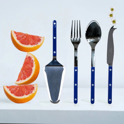 Sabre Cheese Knife Bistrot Solid in Navy Blue and Shiny Finish