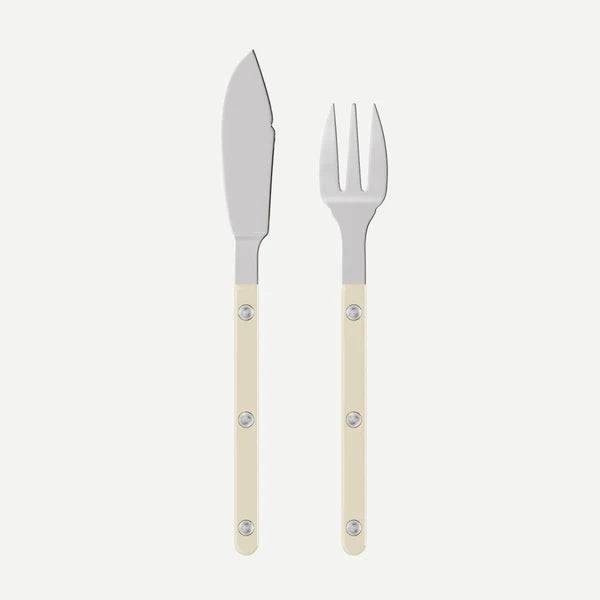 Sabre Fish Set Bistrot Solid in Ivory and Shiny Finish