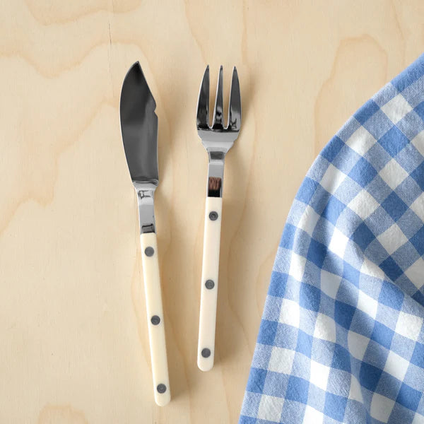 Sabre Fish Set Bistrot Solid in Ivory and Shiny Finish