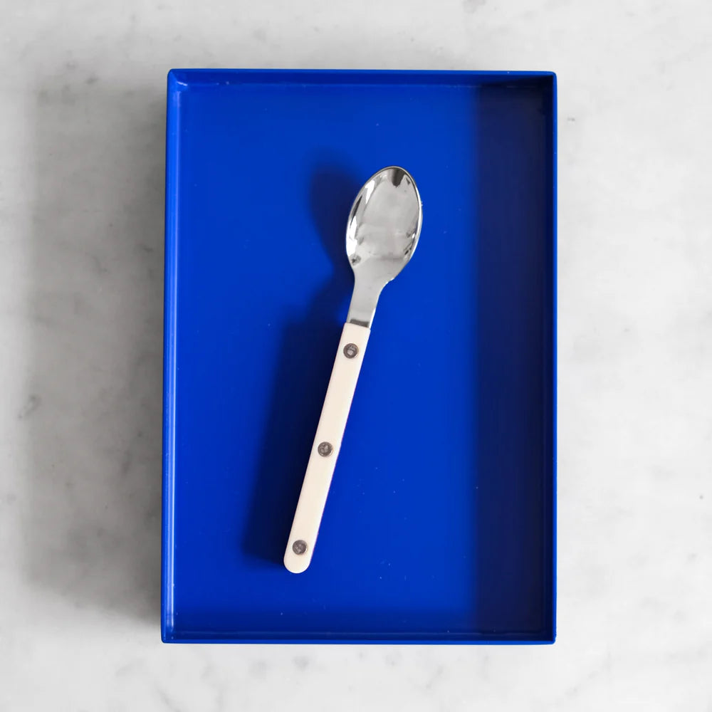 Sabre Espresso Spoon Bistrot Solid in Ivory and Shiny Finish