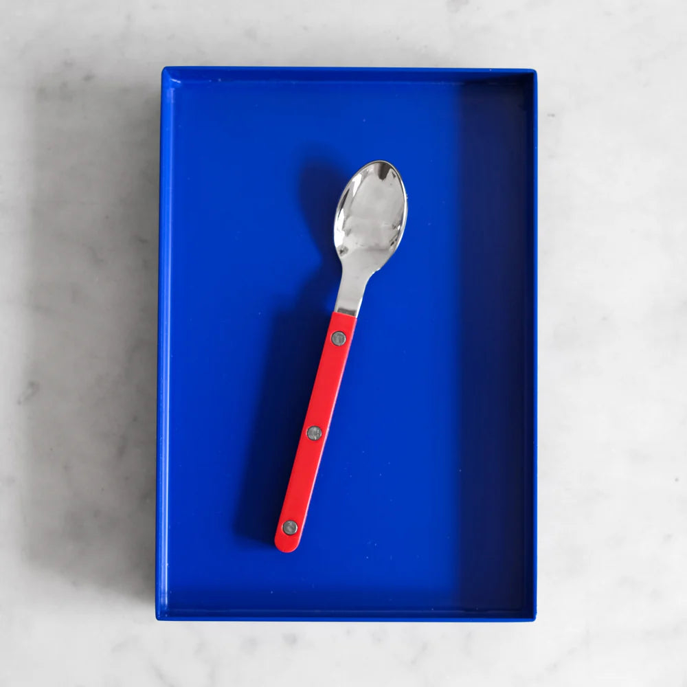 Sabre Espresso Spoon Bistrot Solid in Red and Shiny Finish