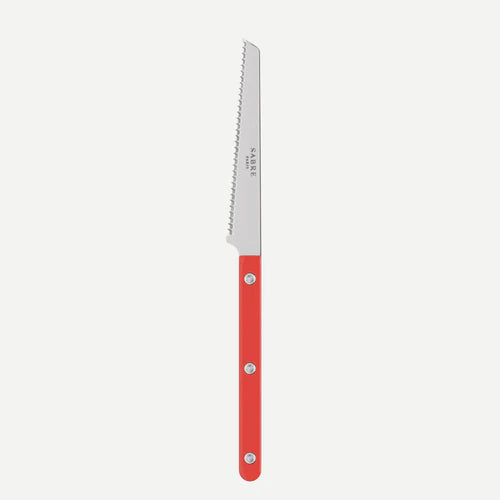 Sabre Tomato Knife Bistrot Solid in Red and Shiny Finish