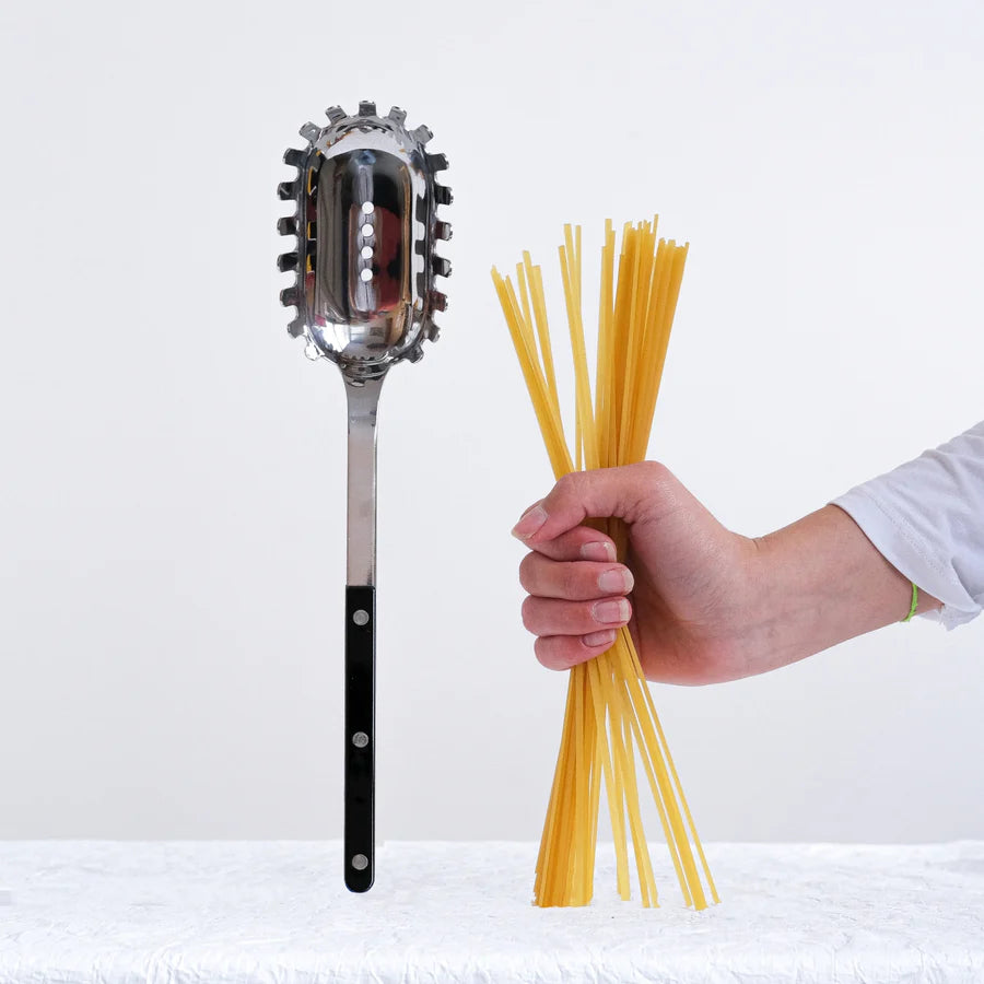 Sabre Spaghetti Spoon Bistrot Solid in Black and Shiny Finish