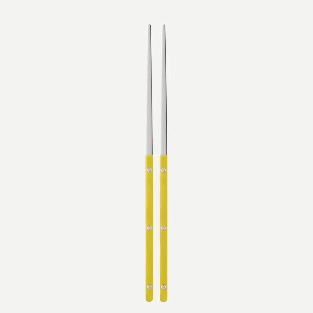 Sabre Pair of Chopsticks Bistrot Solid in Yellow and Shiny Finish
