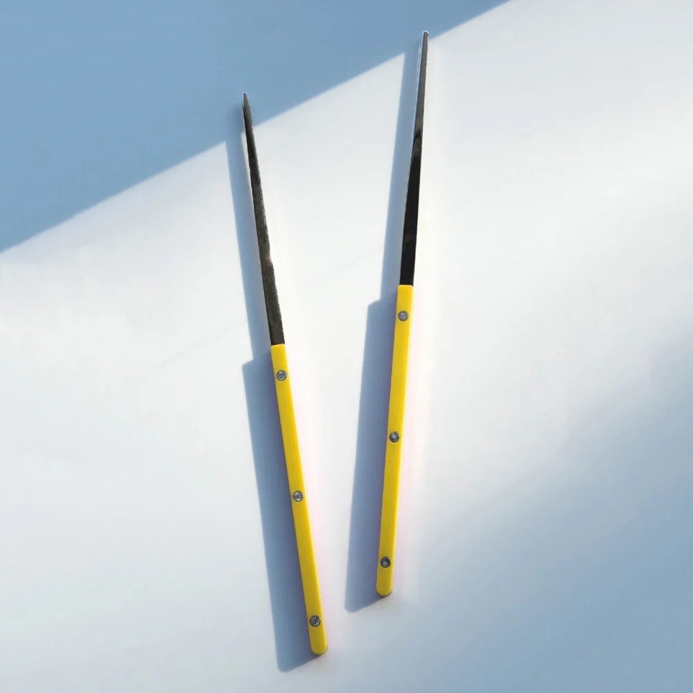 Sabre Pair of Chopsticks Bistrot Solid in Yellow and Shiny Finish