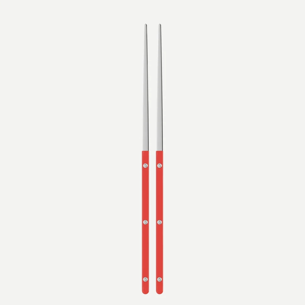 Sabre Pair of Chopsticks Bistrot Solid in Red and Shiny Finish