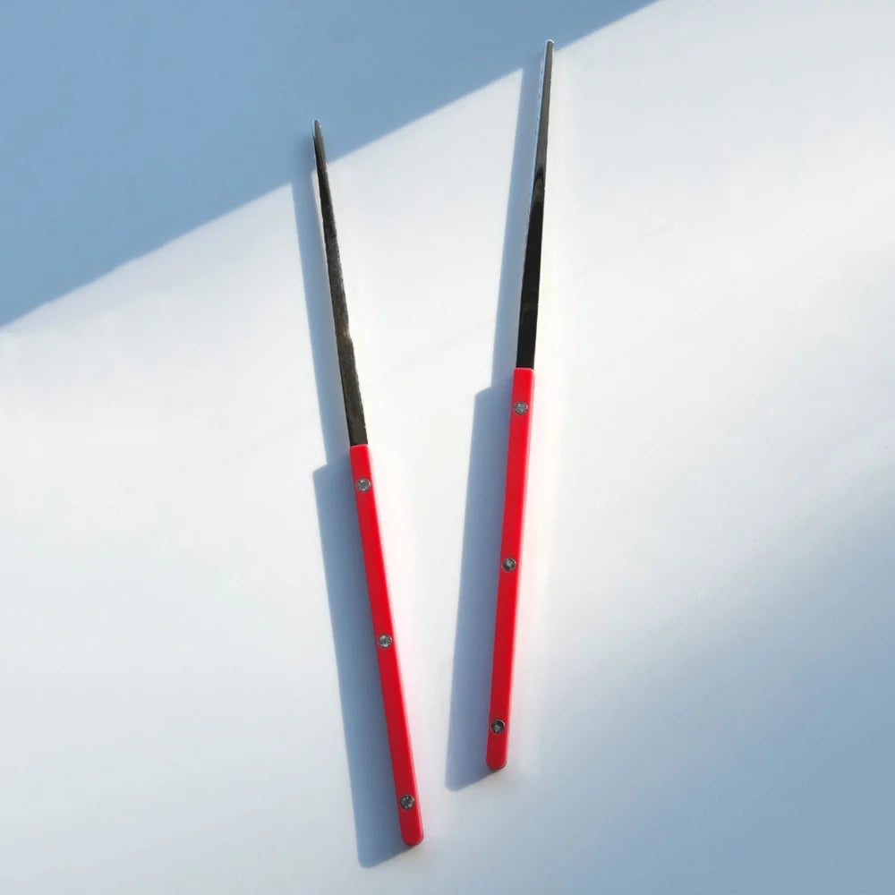 Sabre Pair of Chopsticks Bistrot Solid in Red and Shiny Finish