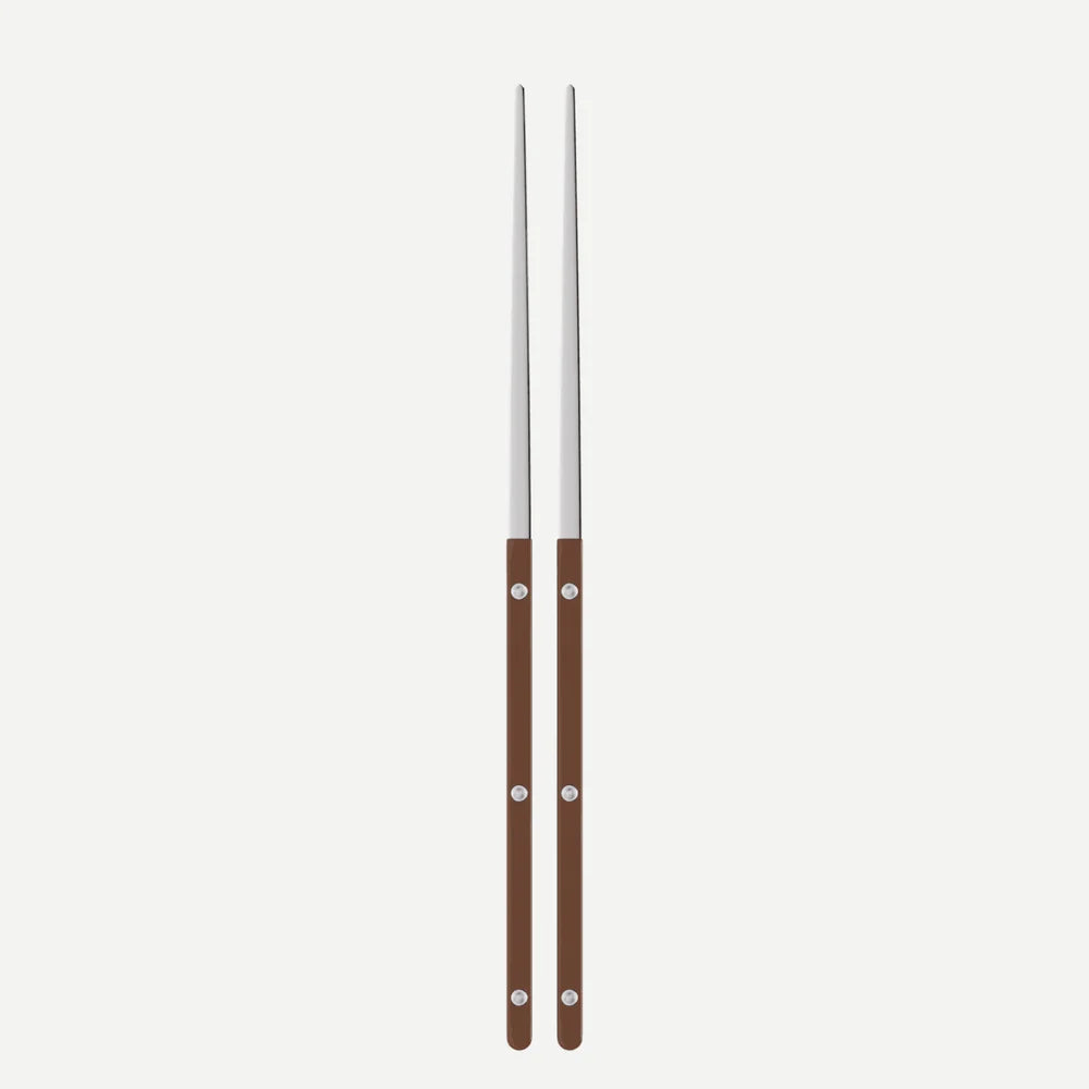 Sabre Pair of Chopsticks Bistrot Solid in Chocolate and Shiny Finish