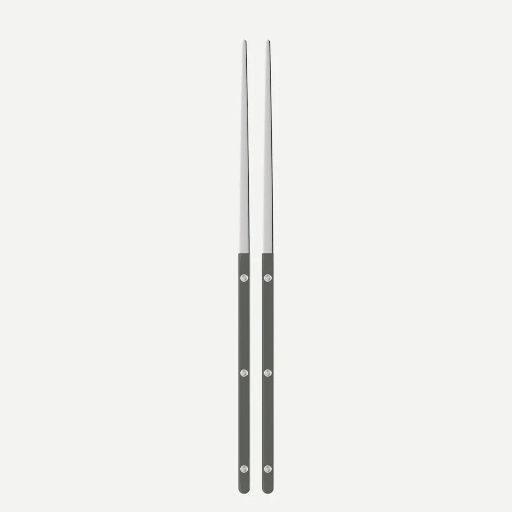 Sabre Pair of Chopsticks Bistrot Solid in Dark Grey and Shiny Finish
