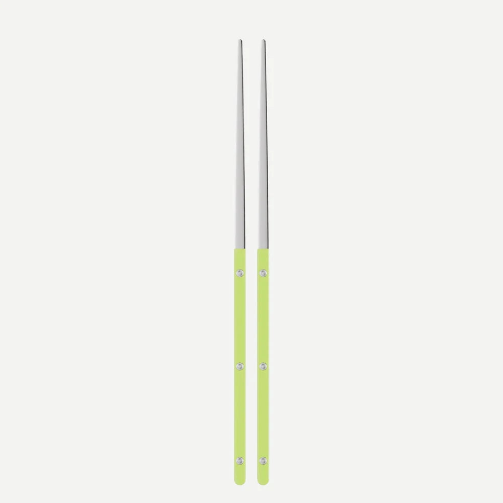 Sabre Pair of Chopsticks Bistrot Solid in Lime and Shiny Finish