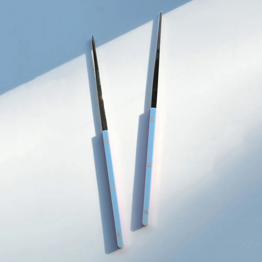 Sabre Pair of Chopsticks Bistrot Solid in Navy Blue and Shiny Finish