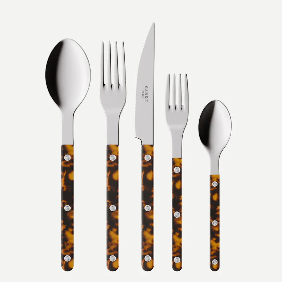 Sabre 5 pieces Cutlery Set Bistrot Tortoise in Tortoise and Shiny Finish