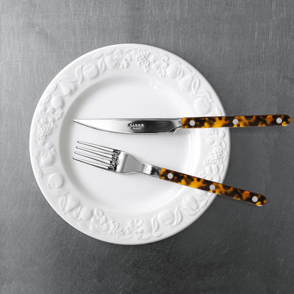 Sabre 4 pieces Cutlery Set Bistrot Tortoise in Tortoise and Shiny Finish