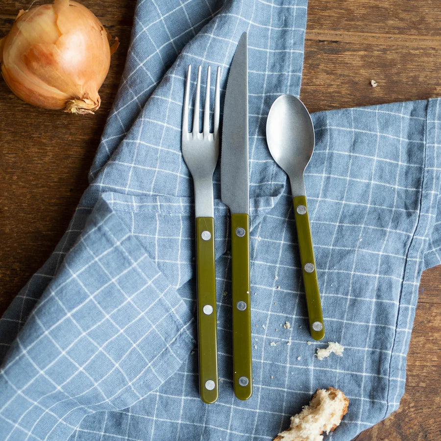 Sabre Dinner Fork Bistrot Solid in Green Fern and Vintage Finish