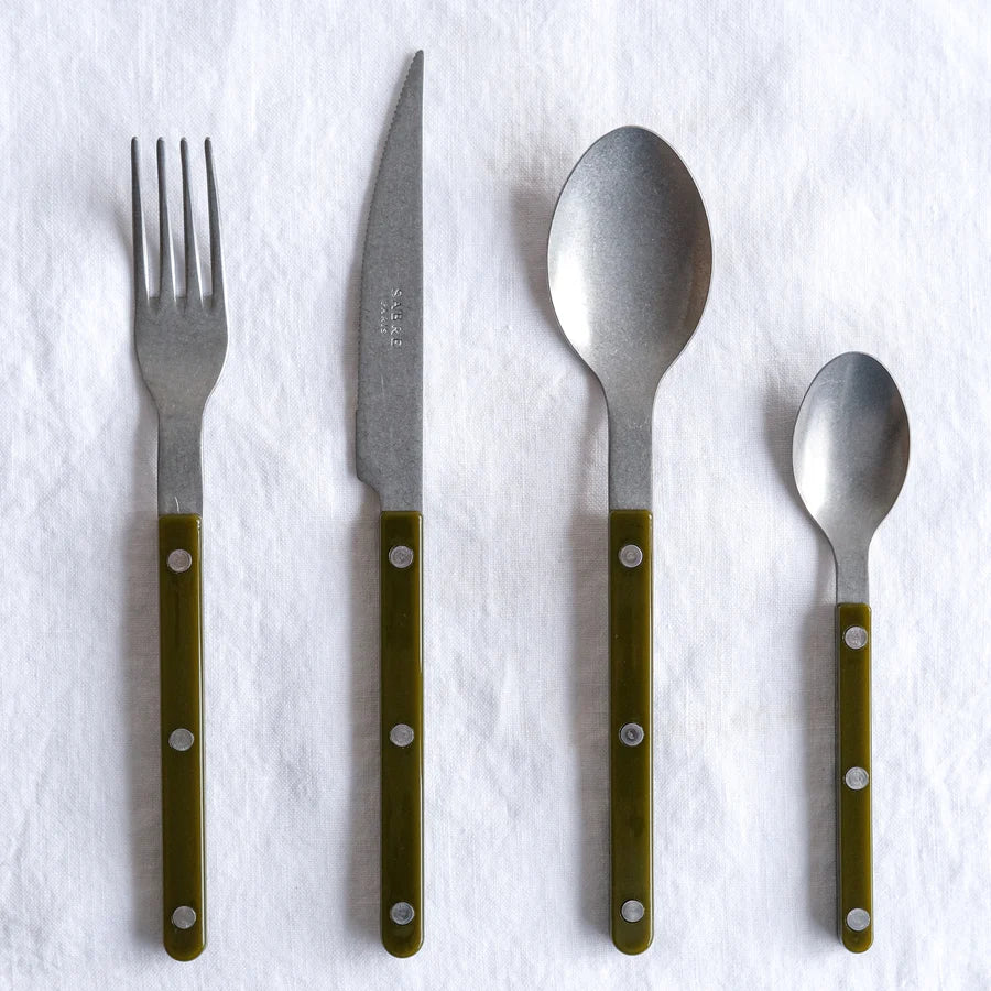 Sabre Dinner Fork Bistrot Solid in Green Fern and Vintage Finish