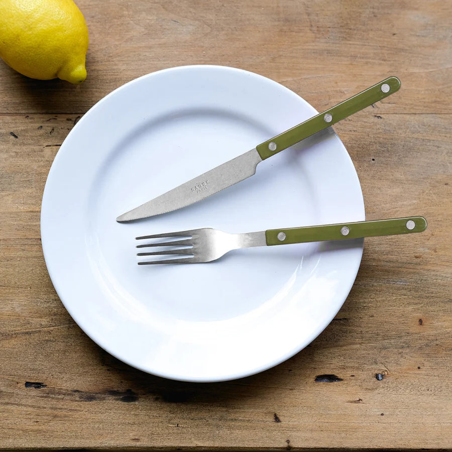 Sabre Dinner Fork Bistrot Solid in Green Fern and Vintage Finish