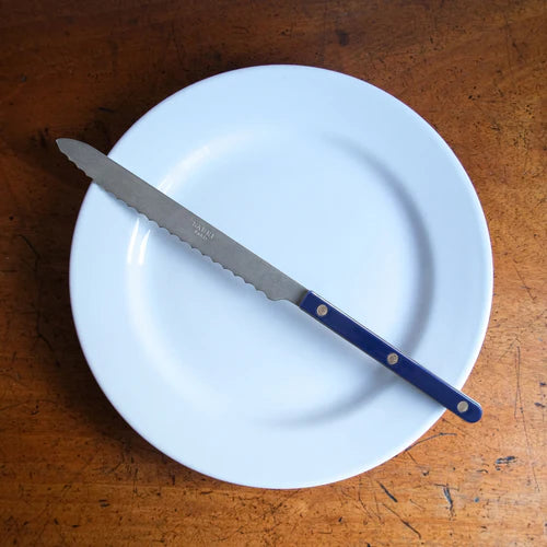 Sabre Bread Knife Bistrot Solid in Navy Blue and Vintage Finish