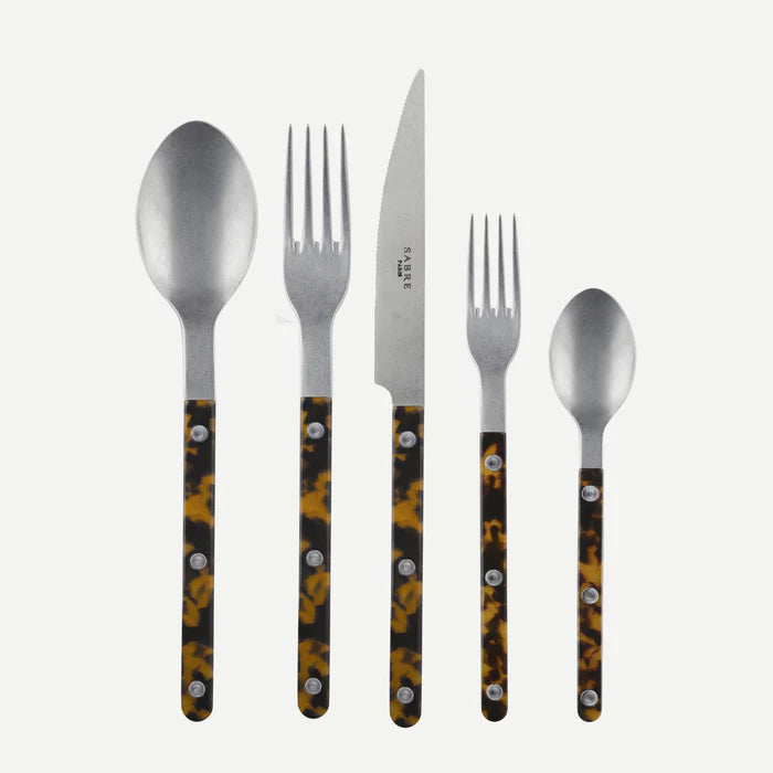 Sabre Flatware Set Vintage Bistrot in Faux Tortoise