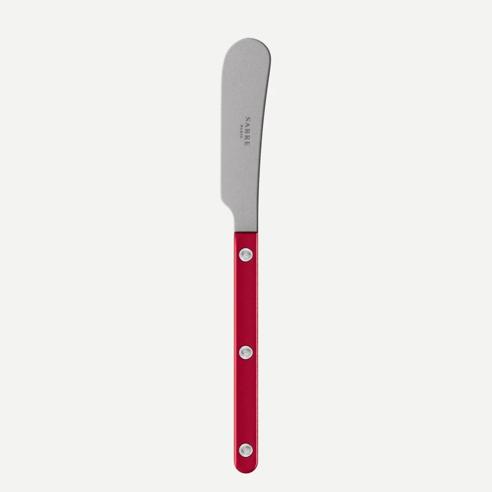 Sabre Butter Spreader Bistro Pearly in Red and Shiny Finish