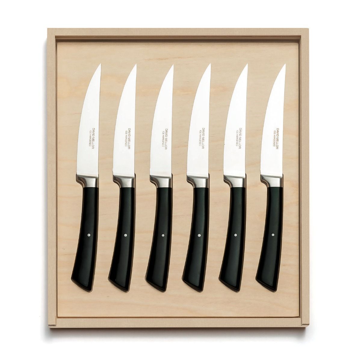 David Mellor Black Handle Steak Knife Set