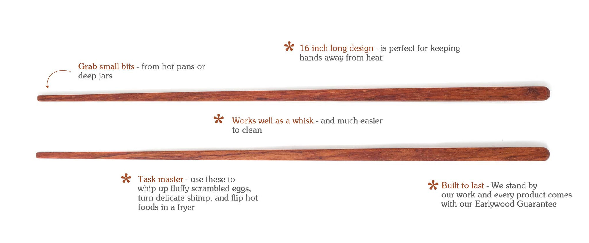 Cooking Chopsticks: Hard maple