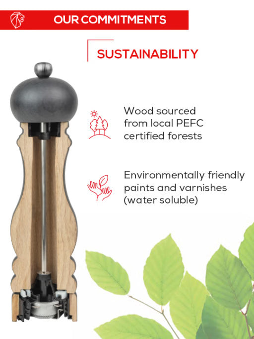 Peugeot Paris Salt Mill U'Select Wood Satin Black 18cm