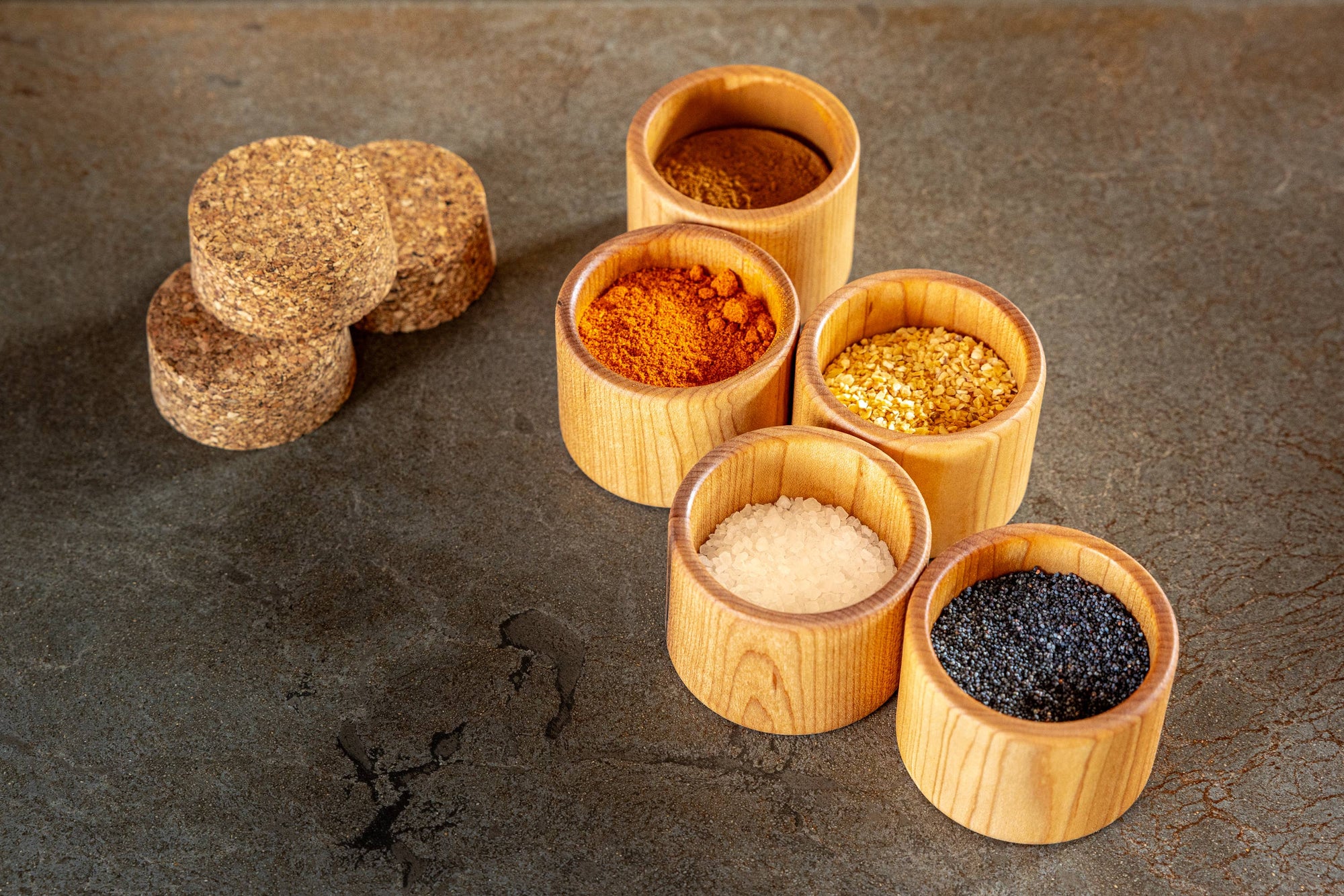 Hard Maple Salt Cellar Cups