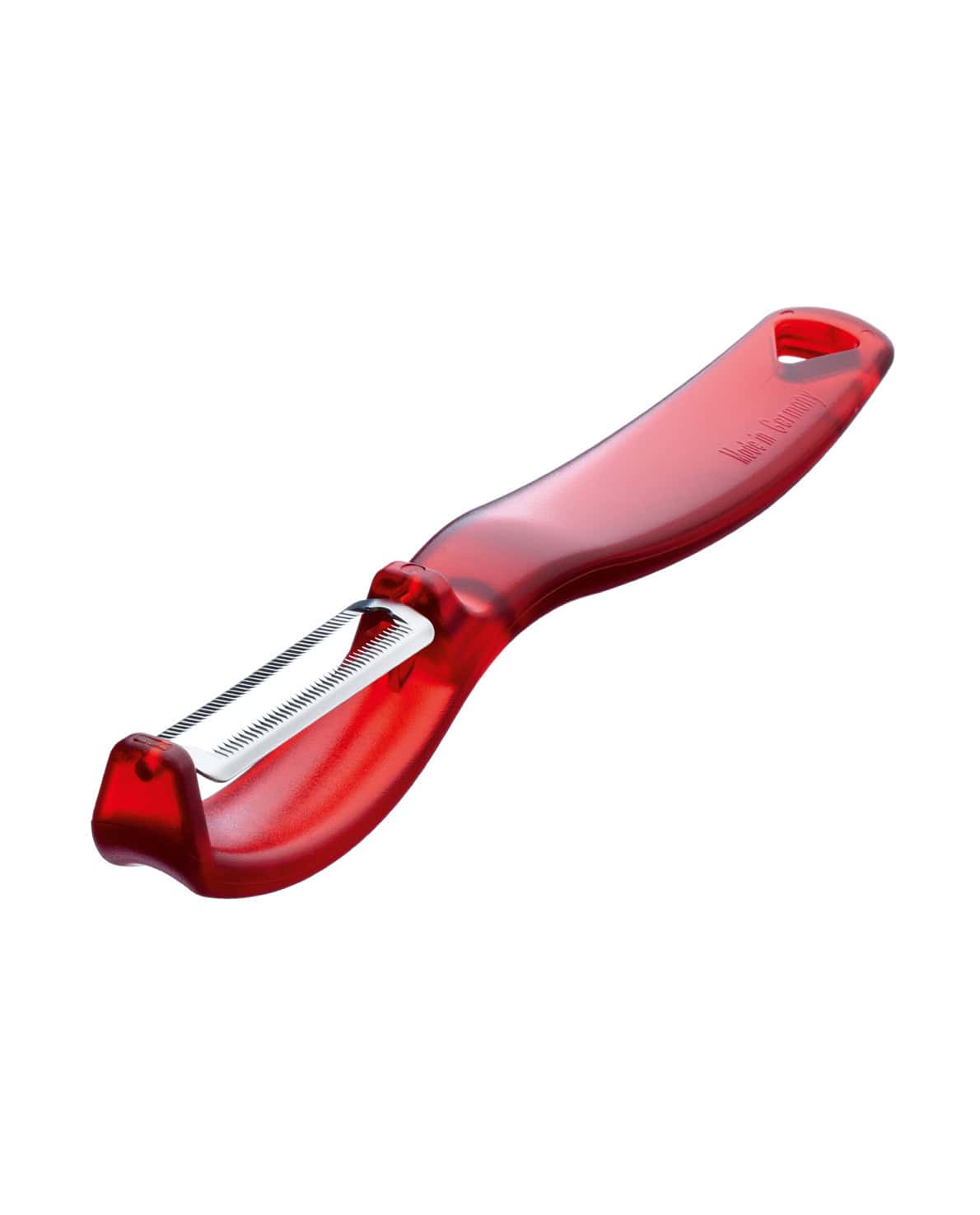 TRIANGLE Vertical Peeler Red, Serrated Blade