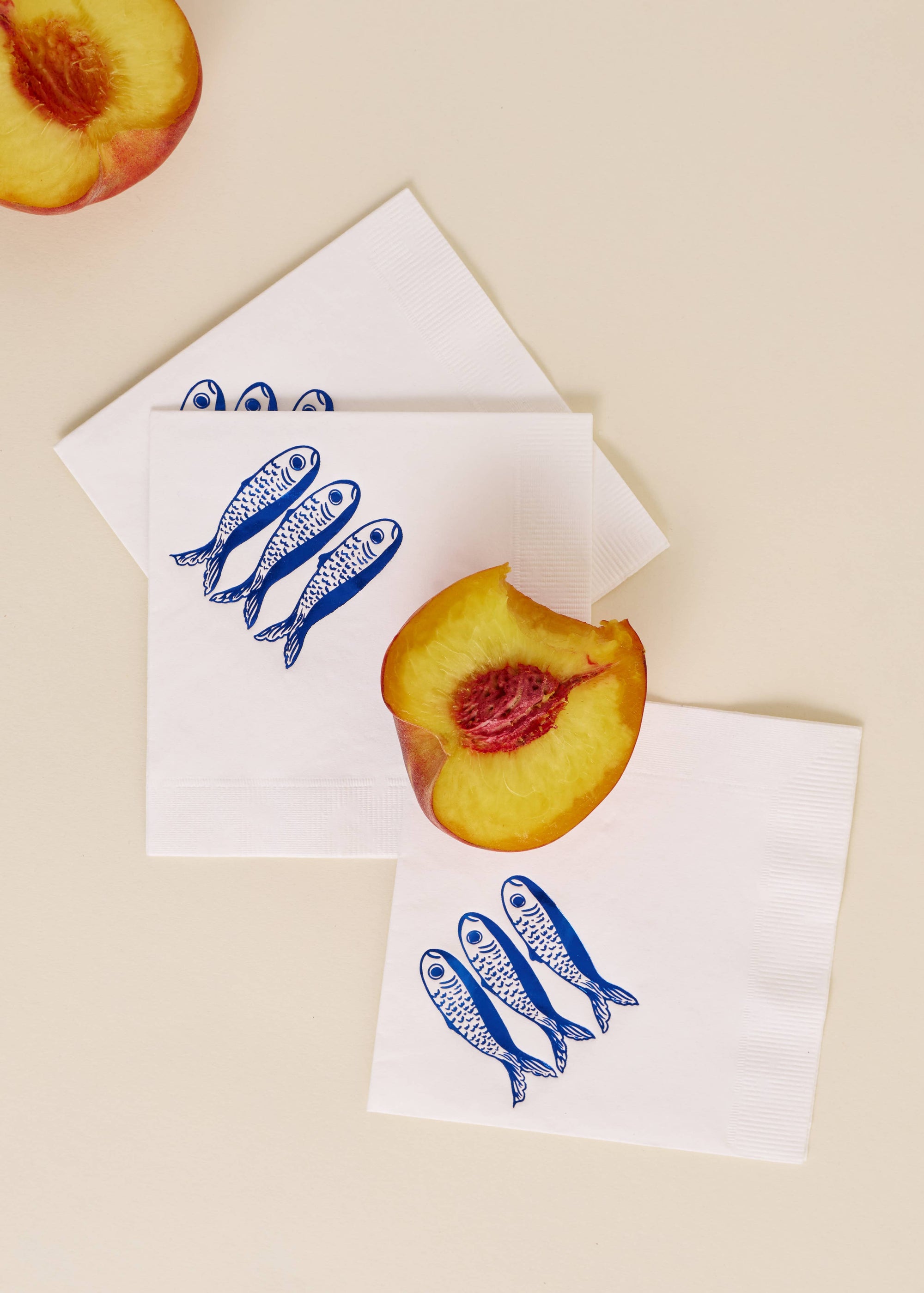 Sardines Cocktail Paper Beverage Napkin - Set of 20