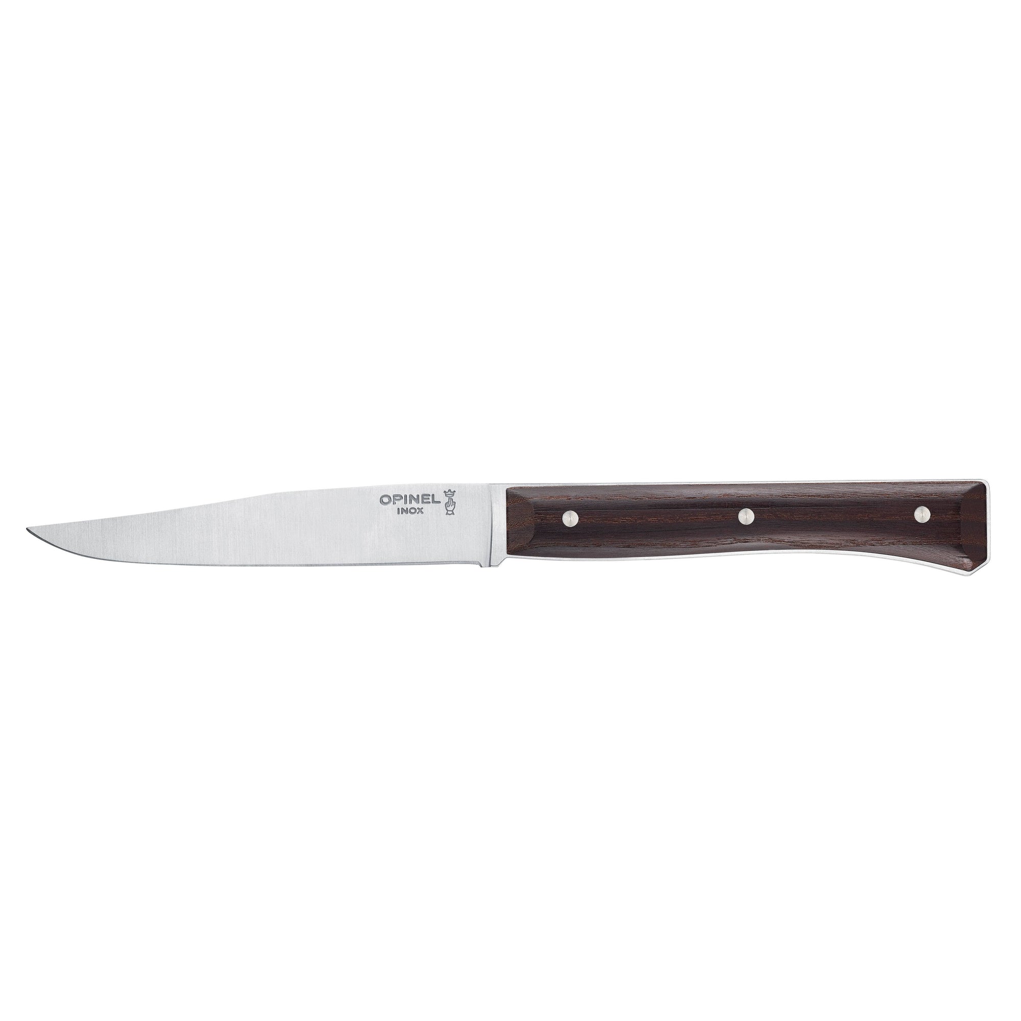 Set of 4 Full-Tang Facette Steak Knives: Olive Wood